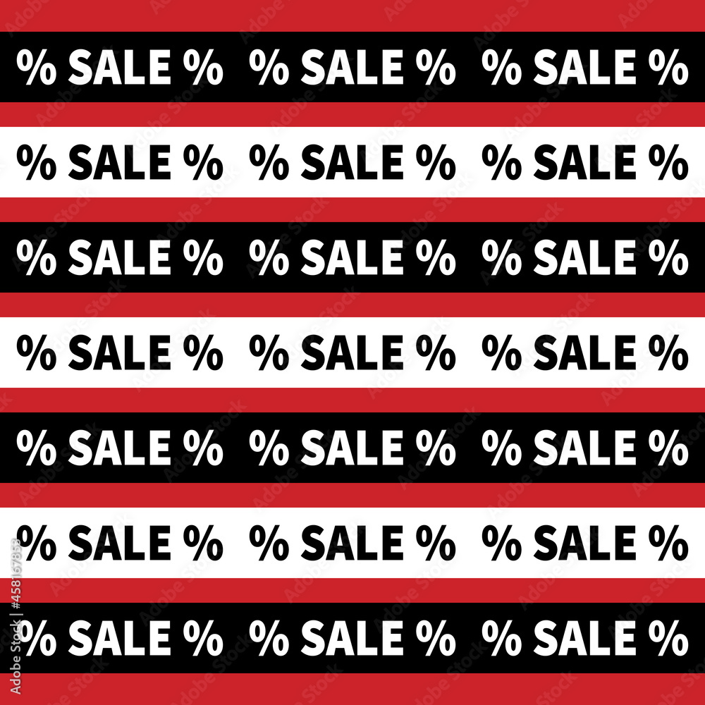 Sale offer. Modern stylish minimalistic banner template. Black and white stripes with text SALE on red background. Special offer for promotion, advertising. Discounts, online advertising, social media Sale offer. Modern stylish minimalistic banner template. Black and white stripes with text SALE on red background. Special offer for promotion, advertising. Discounts, online advertising, social media