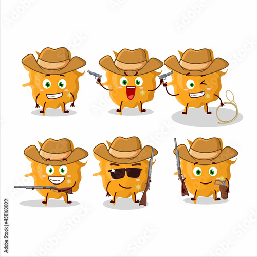 Cool cowboy virus germ cartoon character with a cute hat