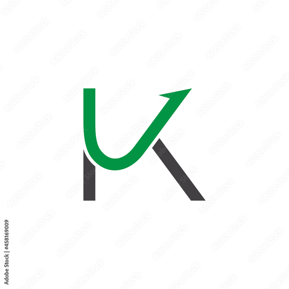 letter k arrow up finance chart symbol logo vector letter k arrow up finance chart symbol logo vector