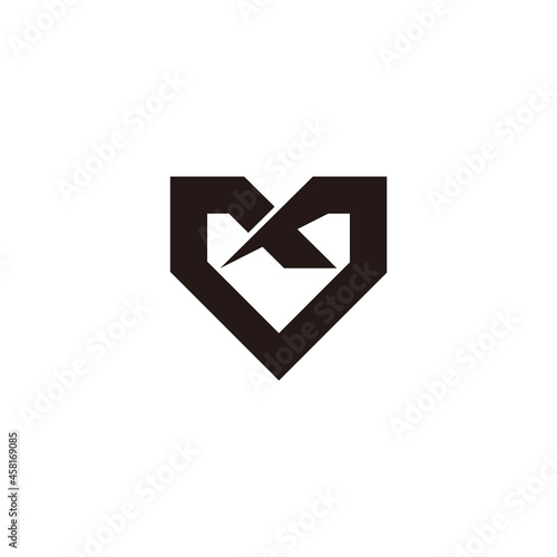 letter vx simple linked geometric logo vector