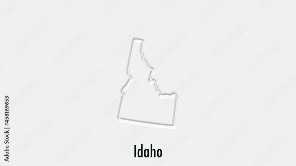 Abstract line animation Idaho State of USA on hexagon style. Idaho state. United States of America. Outline map of Idaho federal state highlighted from map of USA Abstract line animation Idaho State of USA on hexagon style. Idaho state. United States of America. Outline map of Idaho federal state highlighted from map of USA