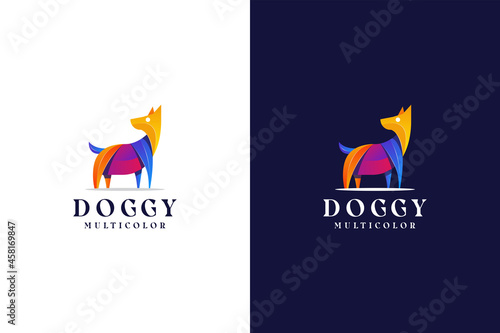 modern gradient dog logo colorful abstract