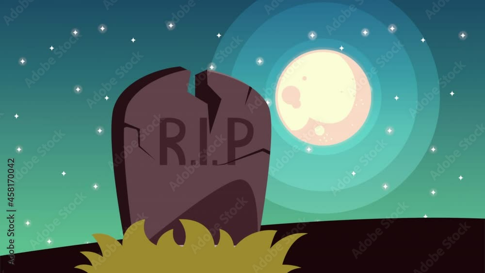 happy halloween animation with graveyard happy halloween animation with graveyard