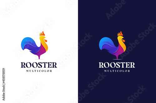 modern gradient rooster logo colorful abstract