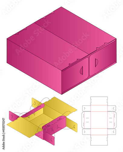 Box packaging die cut template design. 3d mock-up