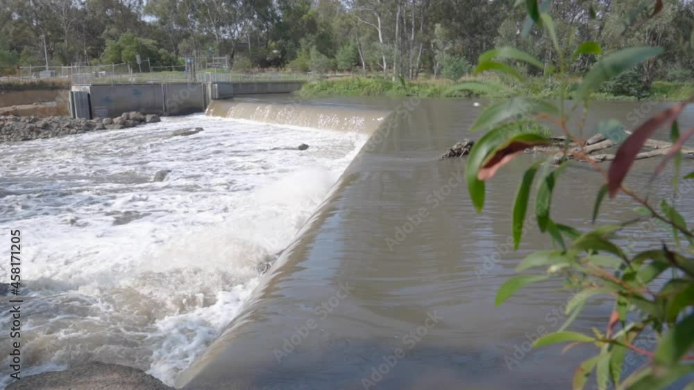 custom made wallpaper toronto digitalWaterfall flowing over rocky weir on river in Yarra Bend Park, Melbourne, Australia