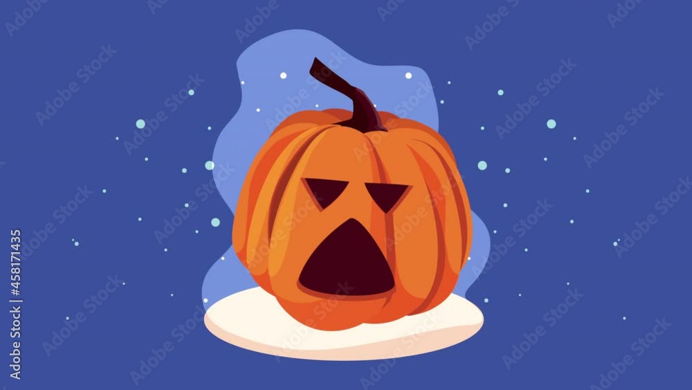 happy halloween animation with pumpkin character happy halloween animation with pumpkin character