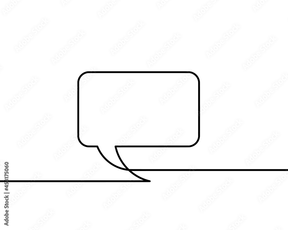 Abstract oval speech bubble as line drawing on white as background. Vector Abstract oval speech bubble as line drawing on white as background. Vector