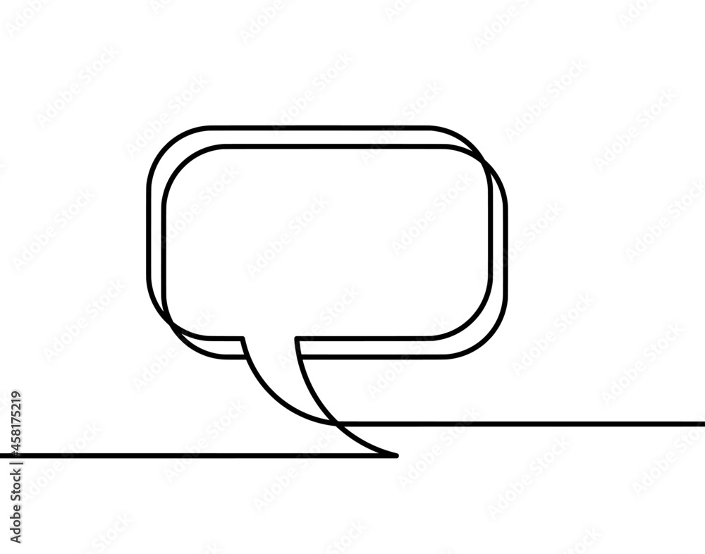 Naklejka premium Abstract oval speech bubble as line drawing on white as background. Vector