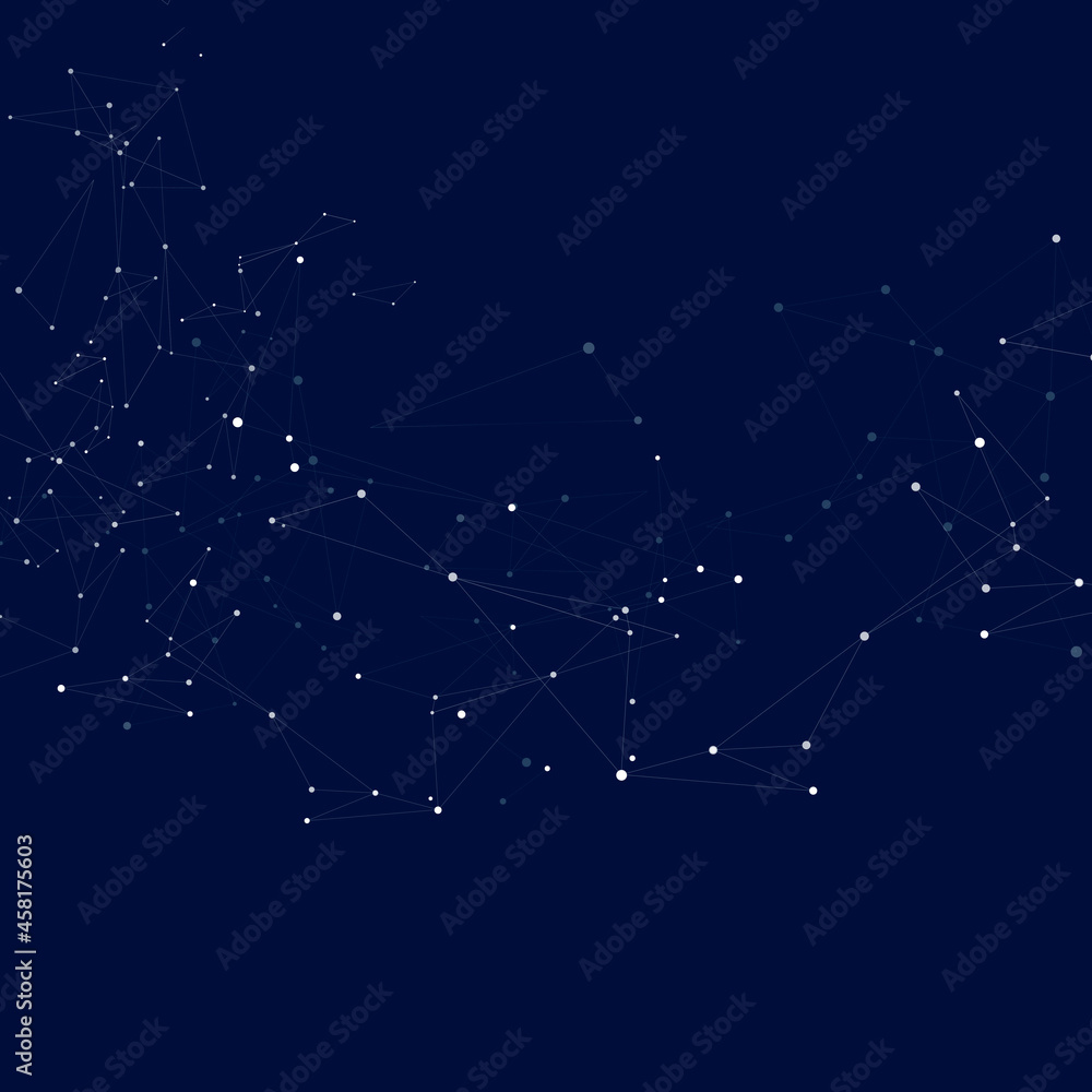 Fototapeta premium Abstract connection digital polygon space. Connecting dots and lines. Light connection structure. Low Poly vector on dark background