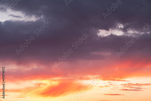Colorful sky at sunset. Gradient color. Sky texture, abstract background
