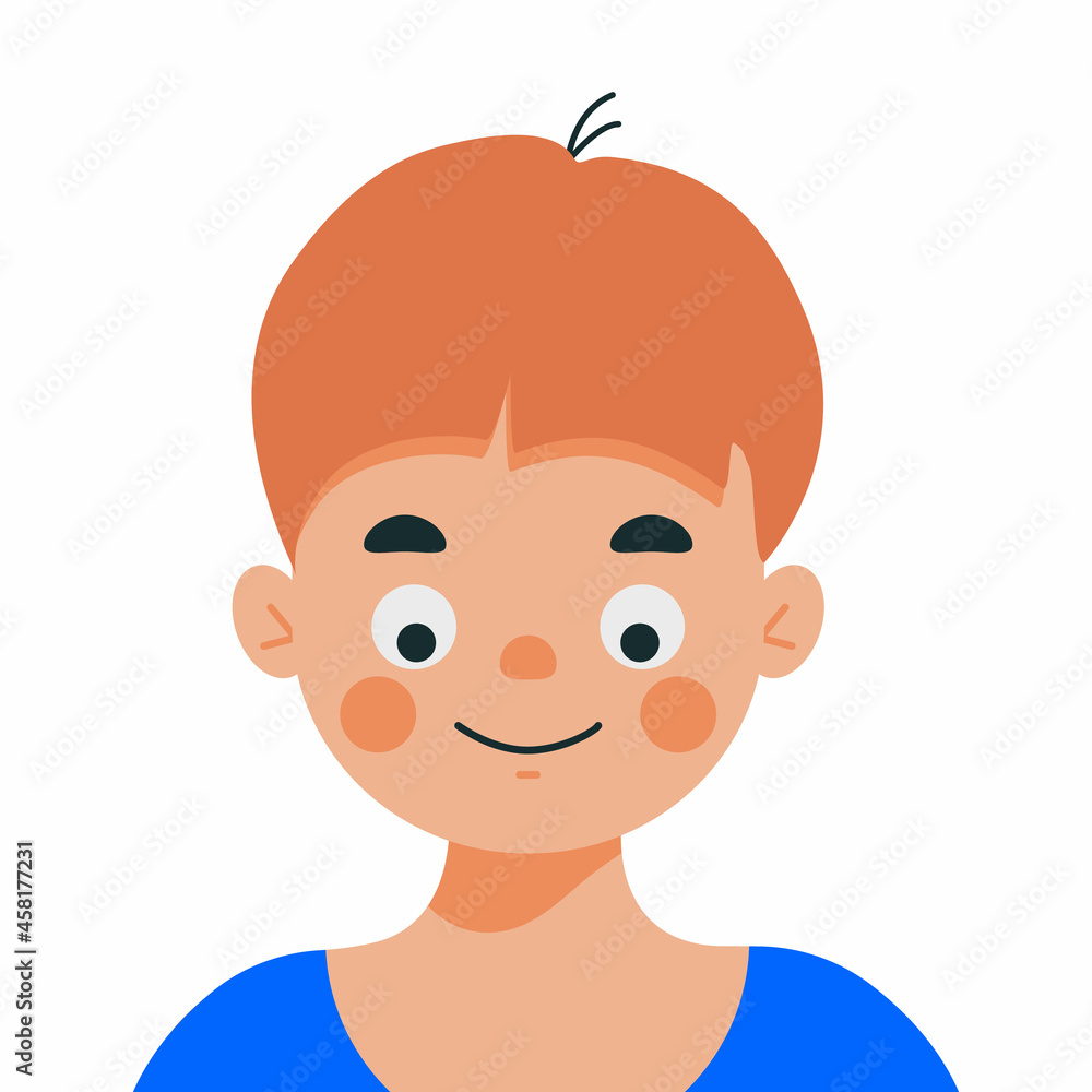 Young man face. Vector illustration of man avatar in flat style. Young man face. Vector illustration of man avatar in flat style.