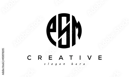 Letters PSM creative circle logo design vector	 photo