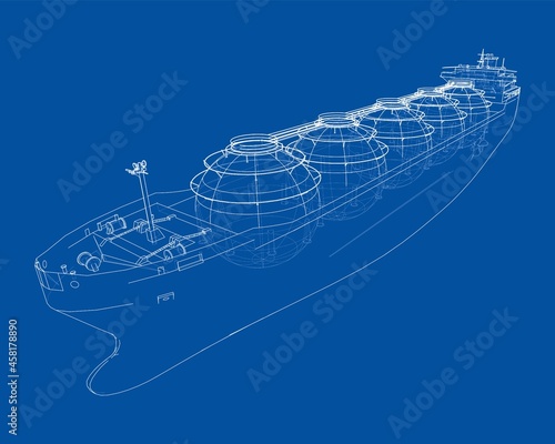 Large gas tanker or LNG carrier. Vector