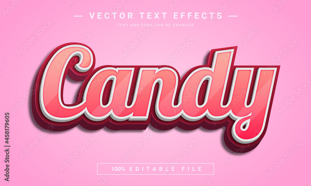 Candy 3d Editable text effect template	