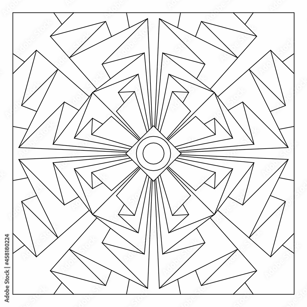 Rotational Pattern Colouring In Vecteur Stock Easy coloring pages for seniors and for adults. Tile ...