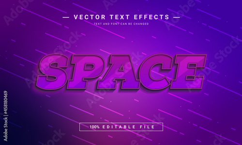 Space 3d Editable text effect template 