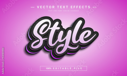 Style 3d Editable text effect template 