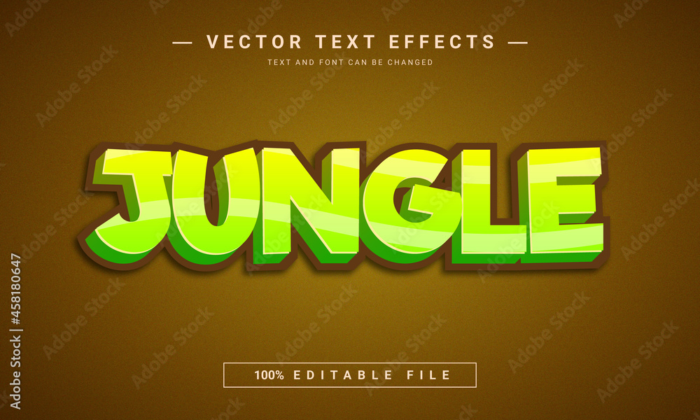 Jungle 3d Editable text effect template Jungle 3d Editable text effect template