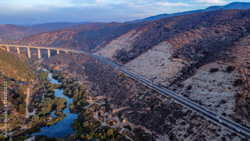 aerial view of highway