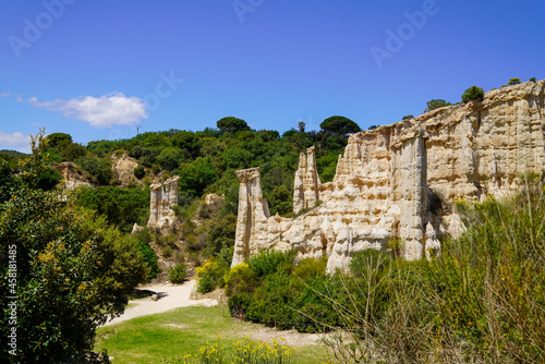 Les orgues d'Ille sur Tet Organs of Ille-sur-Têt fairy stone chimneys located on a geological and tourist site in south france © OceanProd