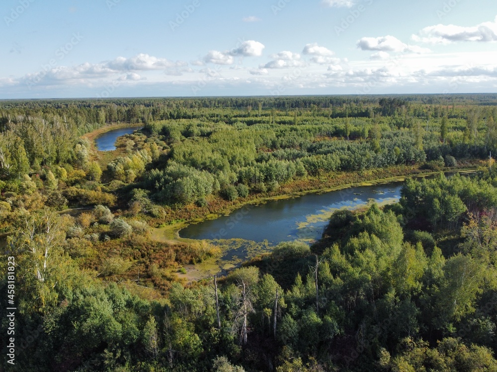 landscape with river Pyshma