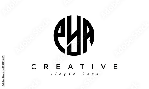 Letters PYA creative circle logo design vector	 photo