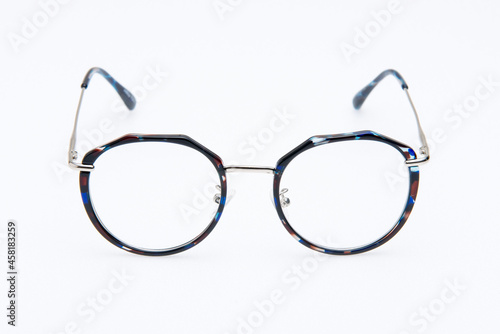 The two tone frames fashion sunglasses on white background.