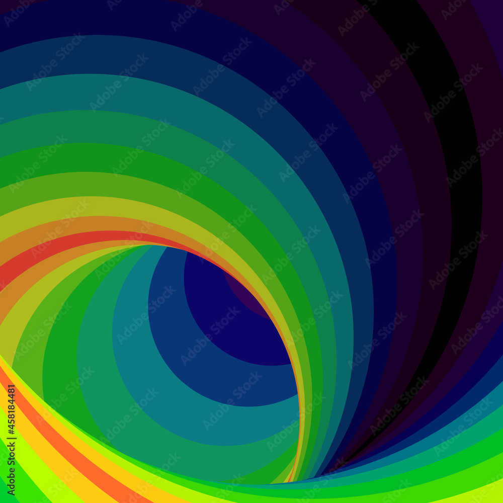 Obraz premium Color Swirl Warmhole Vortex Twist Generative Art background illustration