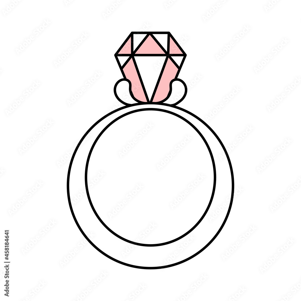 Number with a diamond. Wedding ring for the proposal. Jewelry. simple wedding icon. Doodle vector illustration Number with a diamond. Wedding ring for the proposal. Jewelry. simple wedding icon. Doodle vector illustration