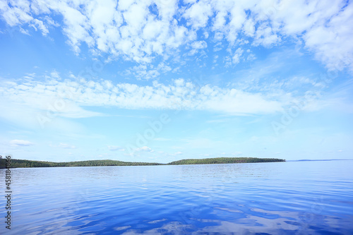 Fototapeta Naklejka Na Ścianę i Meble -  finland lake view, summer water reflection scandinavia