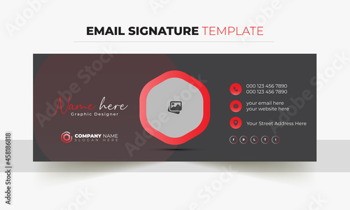 Email signature vector templates, Trendy email signature, Modern Professional awesome unique Corporate custom beautiful personal Office Email signature design template set with the layout,