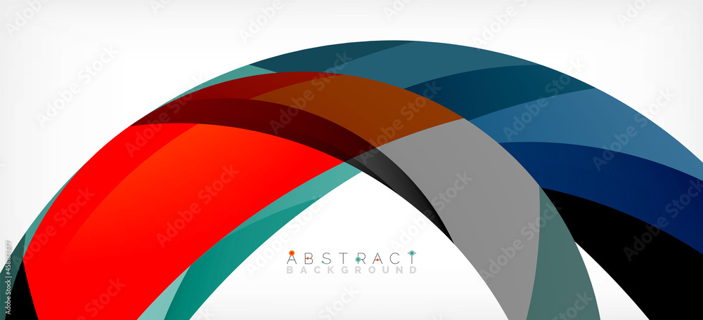 Color circle shapes, minimal geometric background. Trendy dynamic composition. Vector Illustration For Wallpaper, Banner, Background, Landing Page Color circle shapes, minimal geometric background. Trendy dynamic composition. Vector Illustration For Wallpaper, Banner, Background, Landing Page