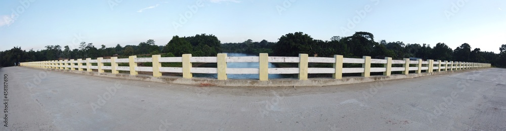 Panorama of bridge over river