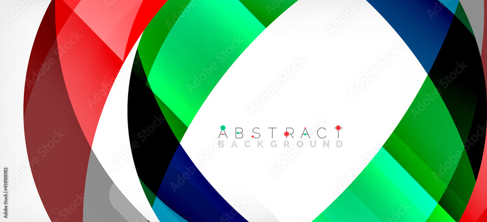Geometric abstract background. Circle created with overlapping color shapes. Vector Illustration For Wallpaper, Banner, Background, Landing Page Geometric abstract background. Circle created with overlapping color shapes. Vector Illustration For Wallpaper, Banner, Background, Landing Page