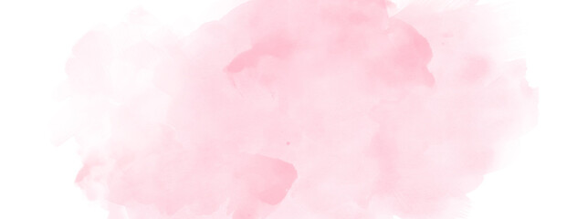 Light pink watercolor brush strokes on white paper banner background