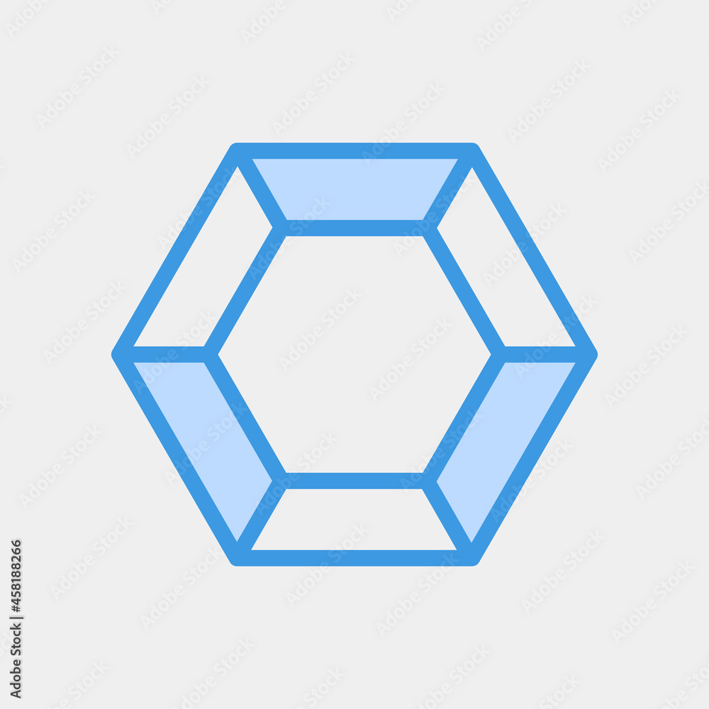 Vector illustration of hexagon icon in blue style for any projects Vector illustration of hexagon icon in blue style for any projects