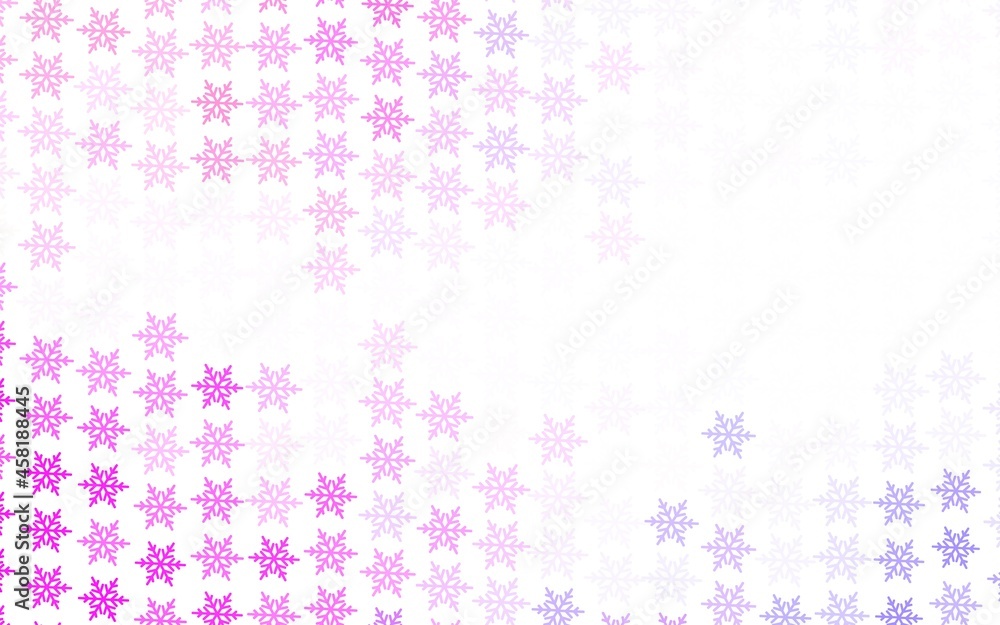 Light Purple, Pink vector background with xmas snowflakes, stars. Light Purple, Pink vector background with xmas snowflakes, stars.