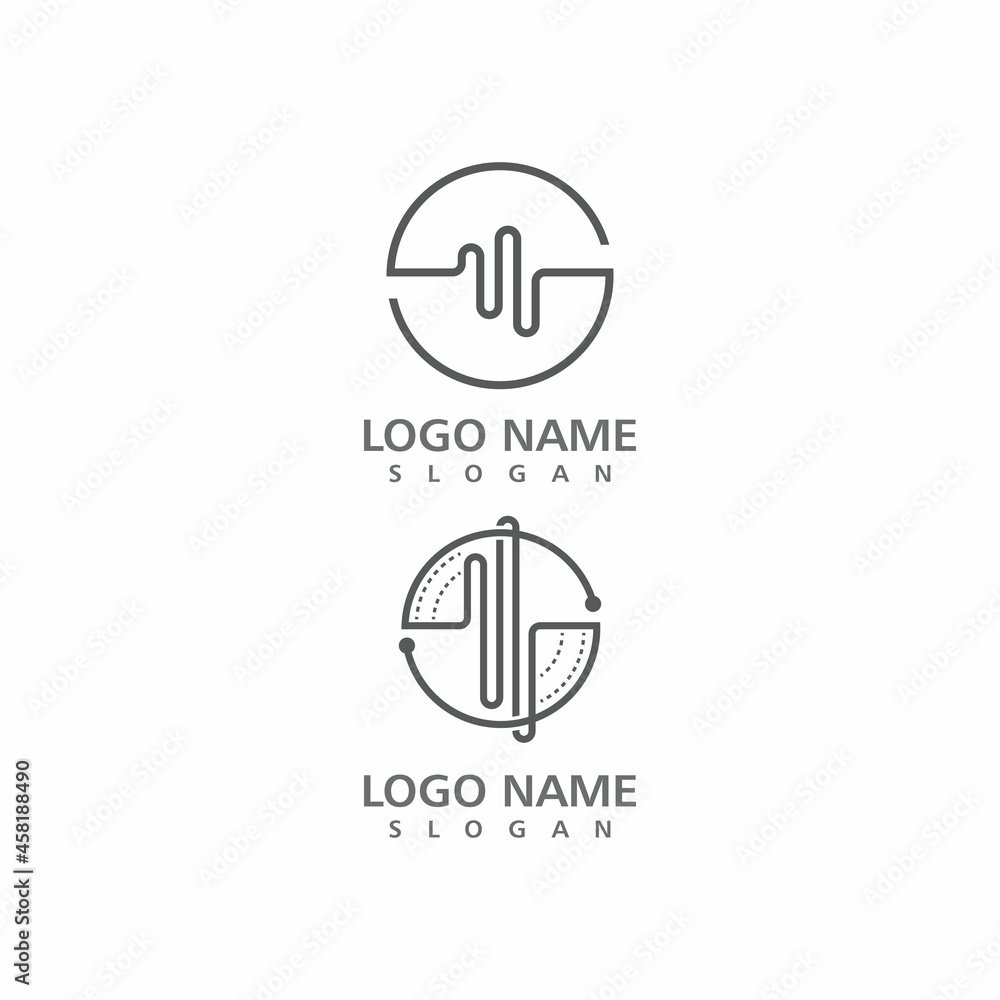 Sound waves vector illustration design template Sound waves vector illustration design template