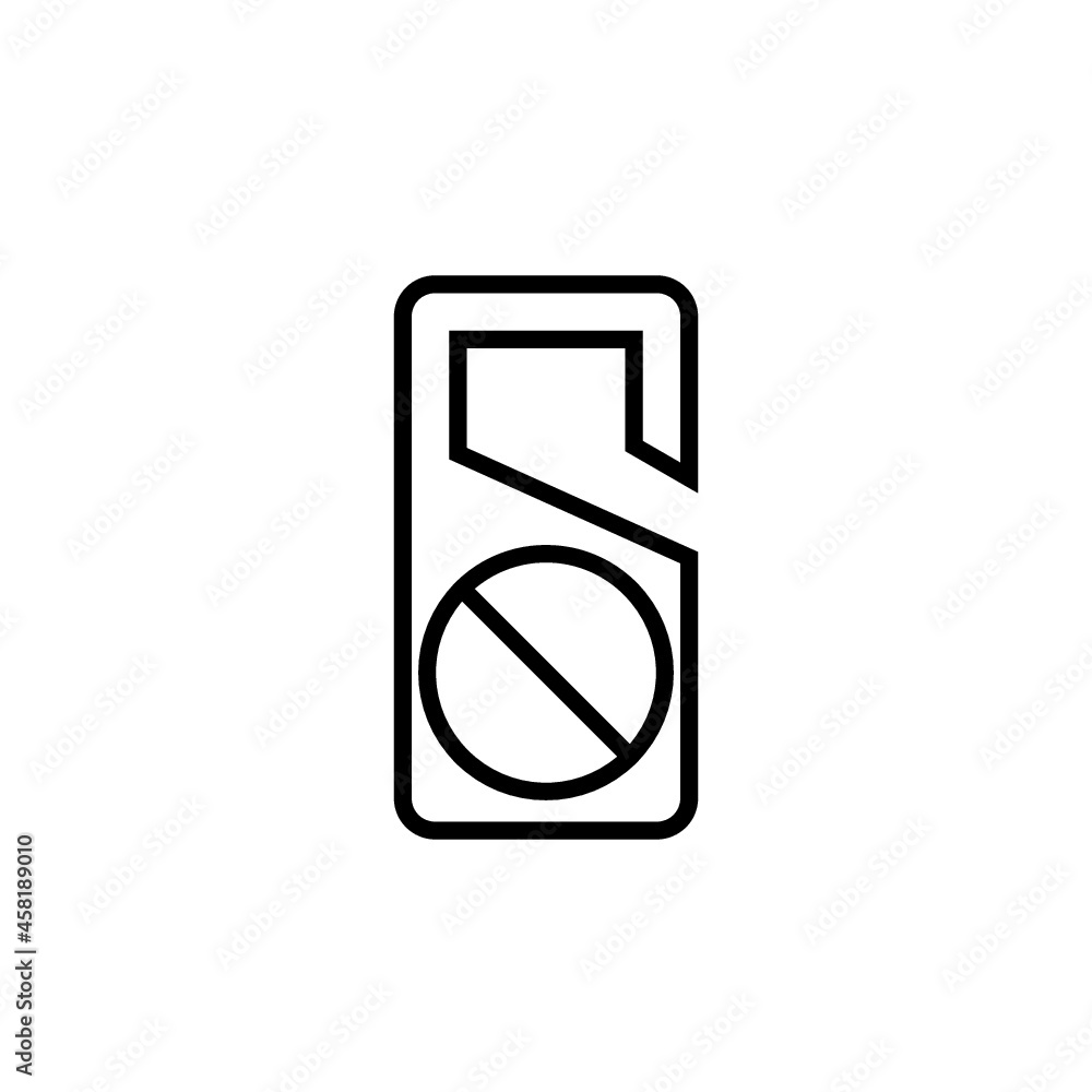 Door hanger icon. Do not disturb icon isolated on white background Door hanger icon. Do not disturb icon isolated on white background