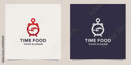 time food logo design template
