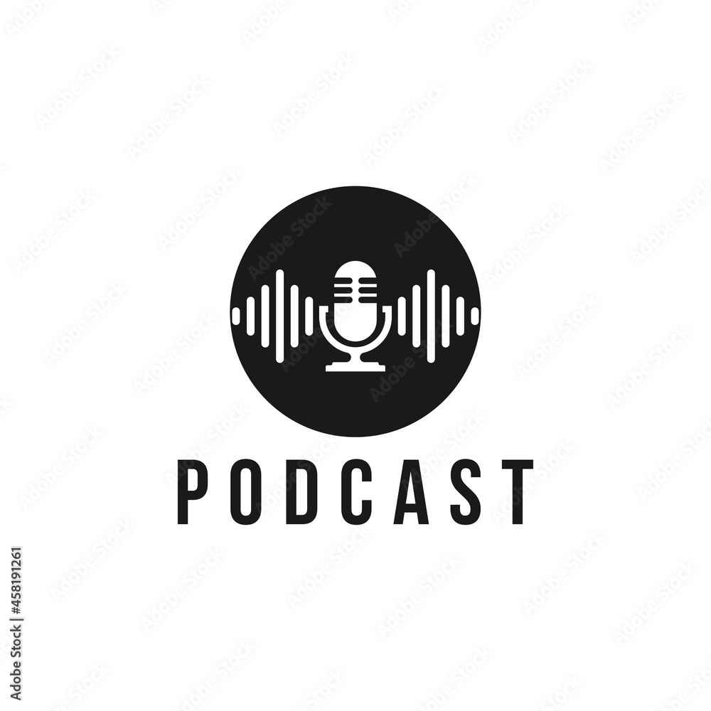 Podcast radio logo icon. Vector illustration. Podcast radio logo icon. Vector illustration.