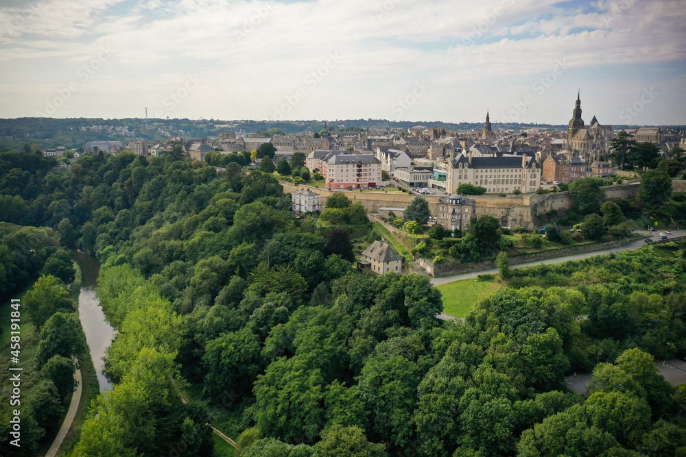 Aerial view of the city of dinan