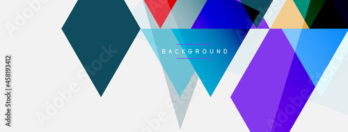 Color triangles composition, geometric abstract background. Techno or business concept, pattern for wallpaper, banner, background, landing page