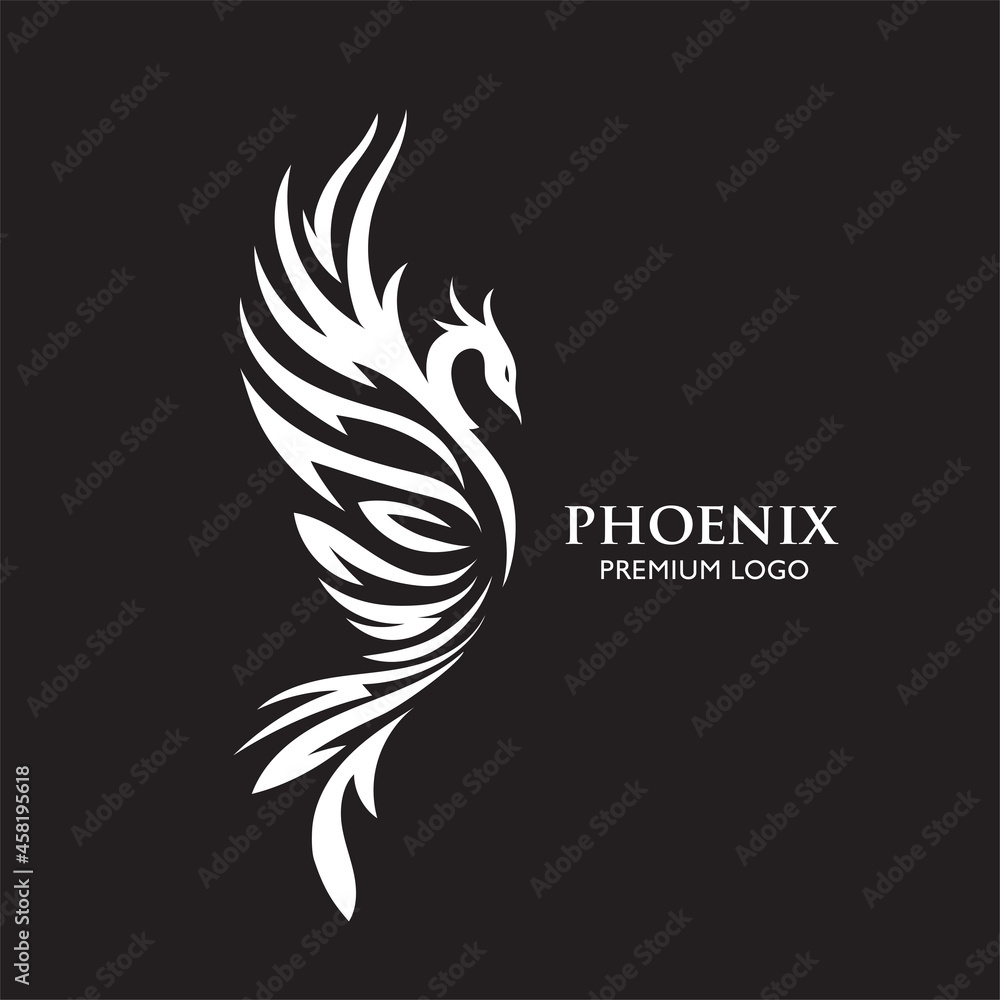 Obraz premium abstract Phoenix bird logo vector illustration
