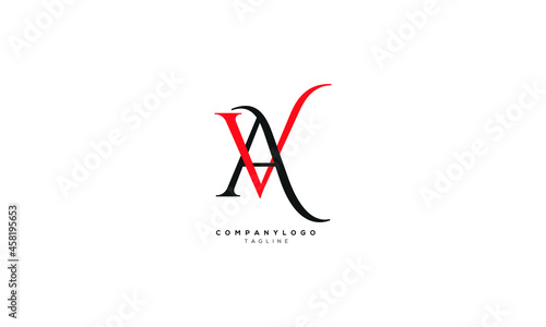 AV, VA, Abstract initial monogram letter alphabet logo design