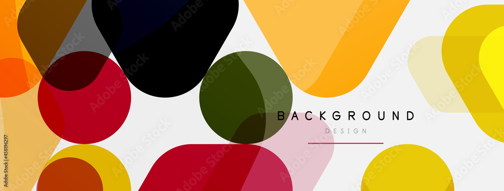 Color bubbles and rounded geometric shapes on white. Vector geometric minimal abstract background for wallpaper, banner, background, landing page Color bubbles and rounded geometric shapes on white. Vector geometric minimal abstract background for wallpaper, banner, background, landing page