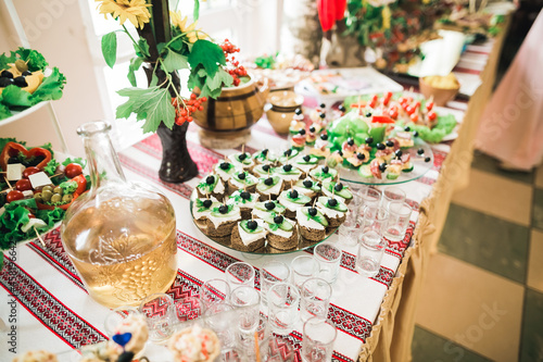Buffet with a variety of delicious sweets, food ideas, celebration