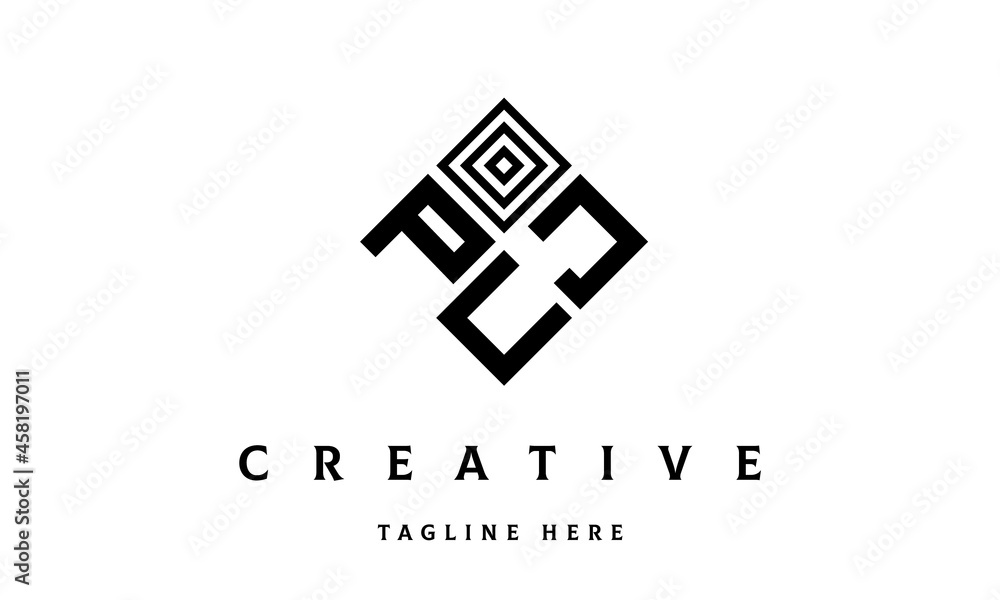 PJU square three latter logo vector PJU square three latter logo vector