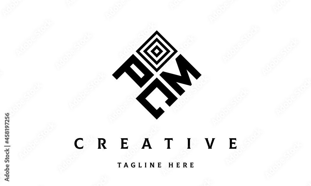 Fototapeta premium PMC square three latter logo vector